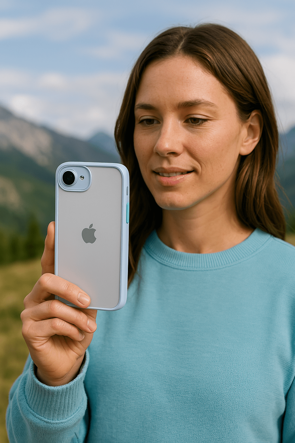 SaharaCase Venture Clear Case for iPhone 17e & iPhone 16e — case demonstration with phone