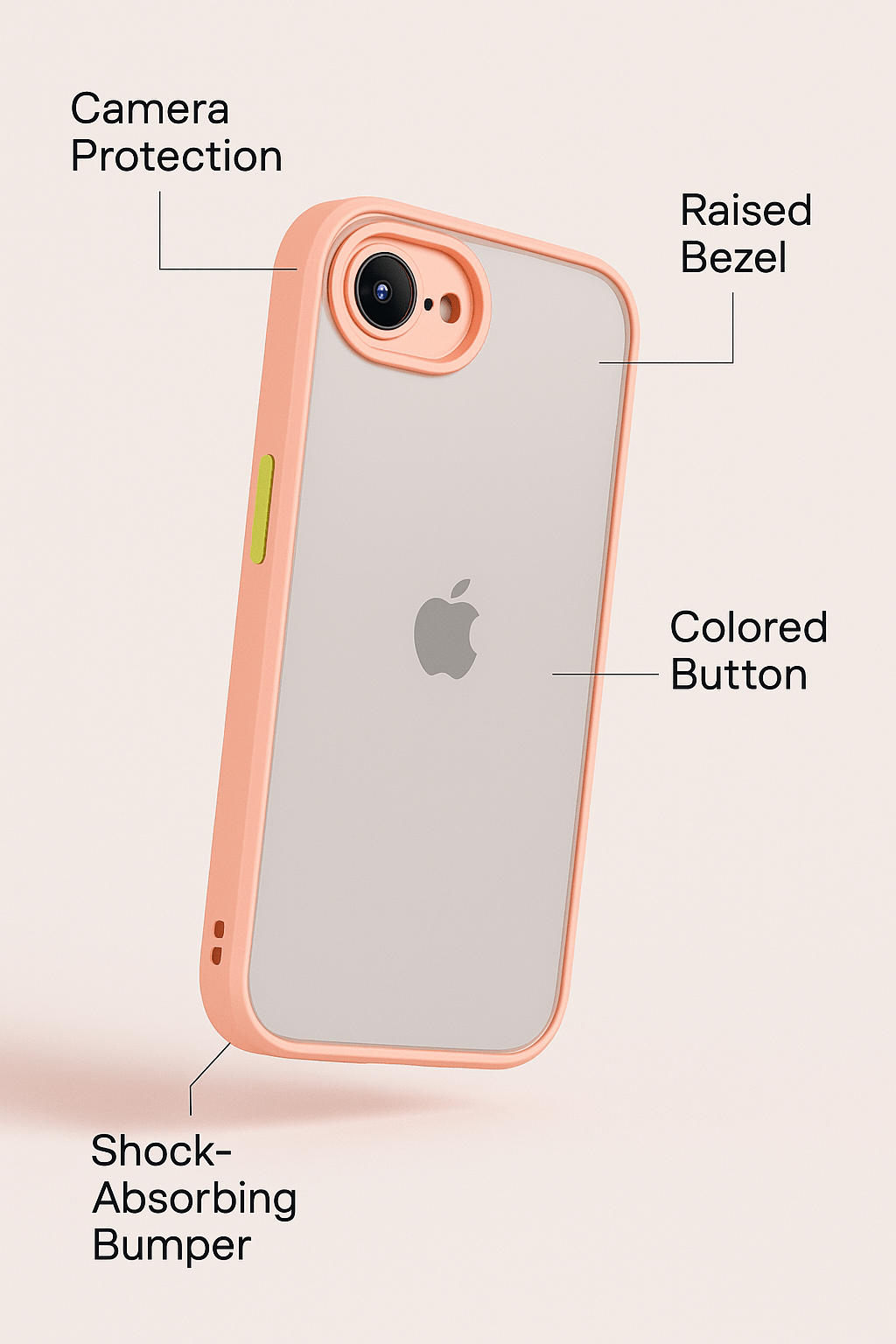 SaharaCase Venture Clear Case for iPhone 17e & iPhone 16e — case demonstration with phone