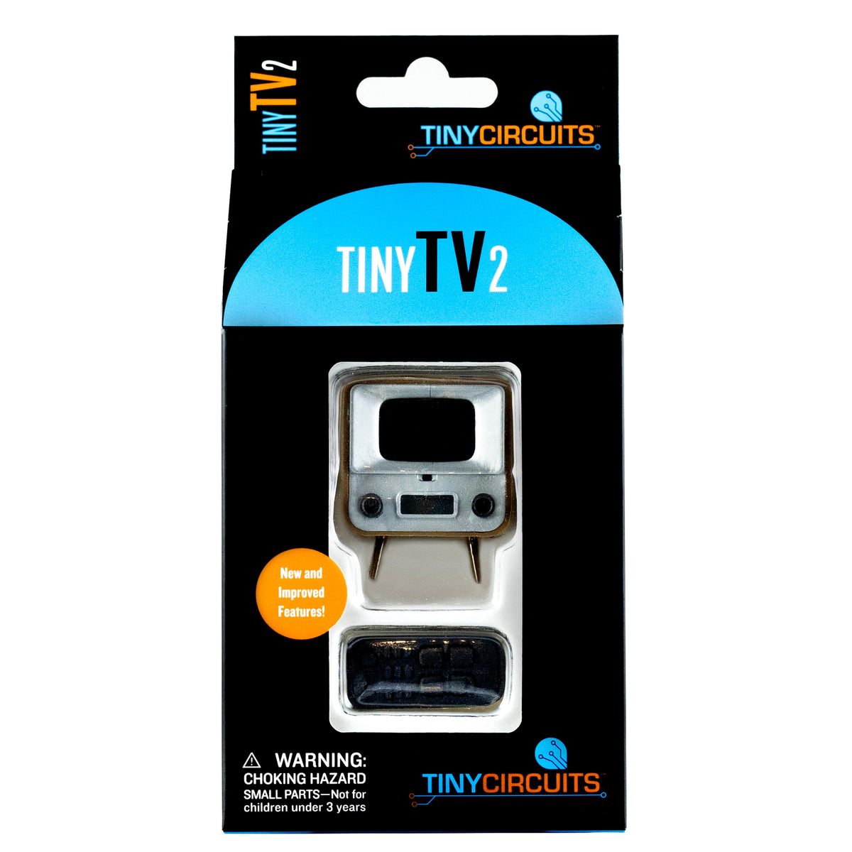 TinyTV 2 and Tiny Remote in retail packaging
