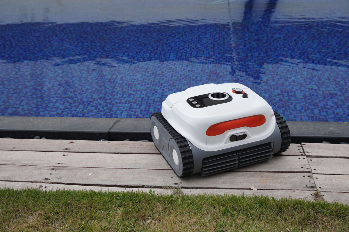 Sublue BN Pro robotic pool cleaner on the pool deck