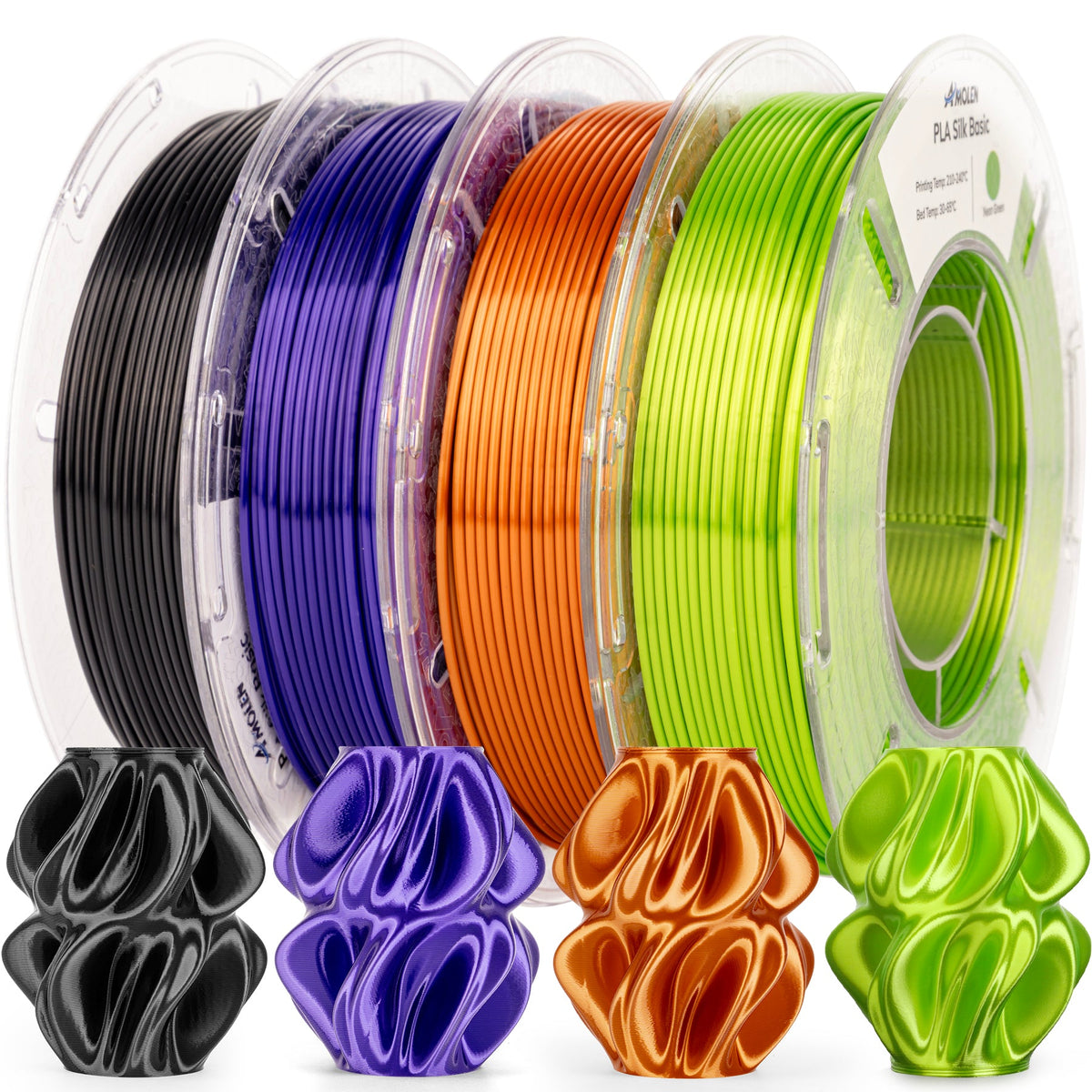 Amolen PLA Silk Basic Variety Pack (4x200g) - 1.75MM