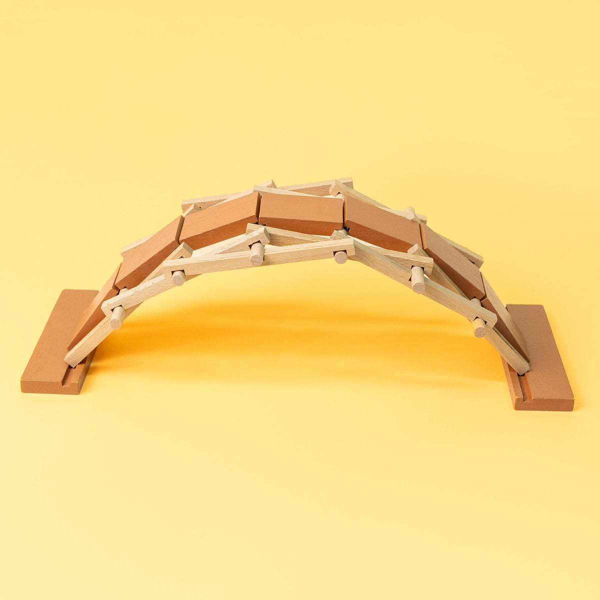 Kitsville Leonardo da Vinci Bridge Engineering Kit — assembled arch bridge