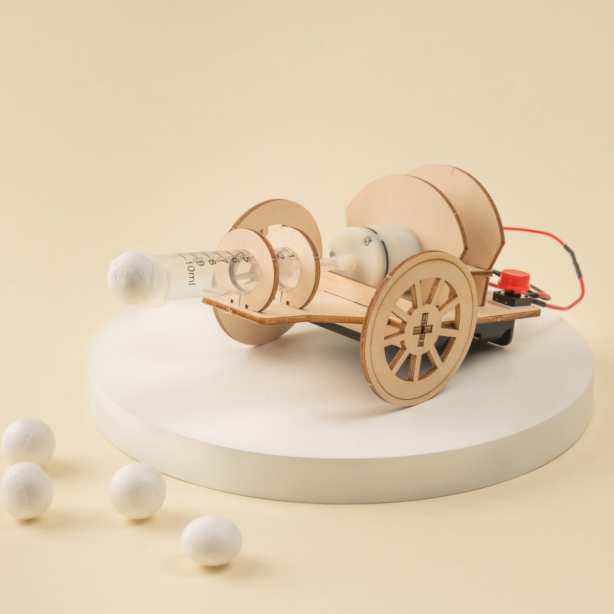 Kitsville ST030: Assembled air-pressure cannon model