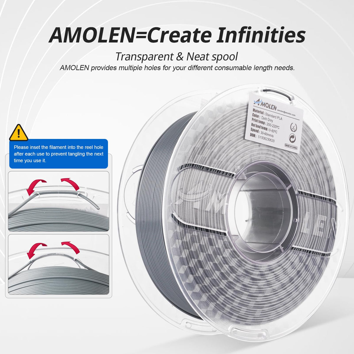 Amolen PLA Basic-High Speed 1.75mm, 1 KG