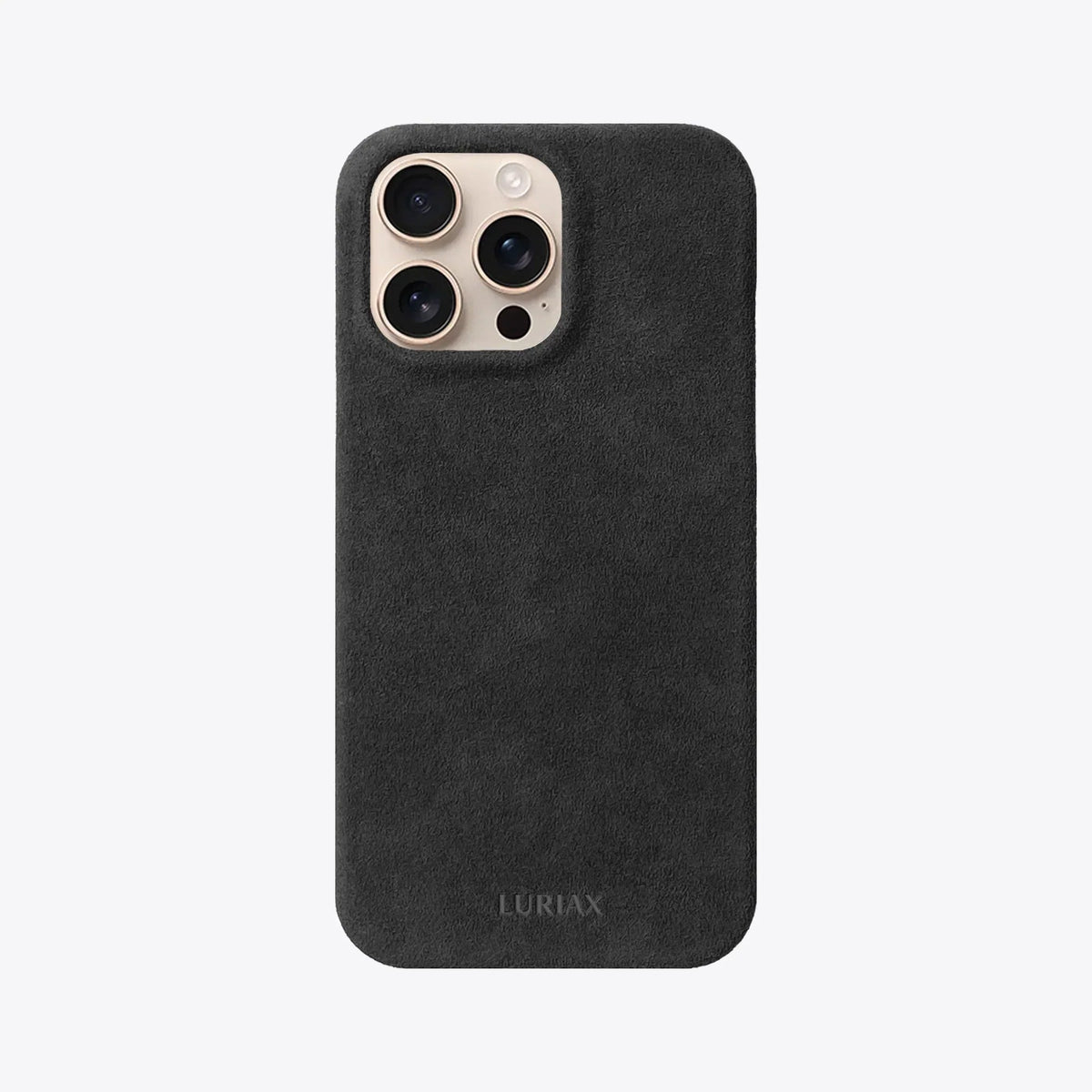 Luriax Minimal iPhone 14 Case — Black Caviar — rear view and camera opening