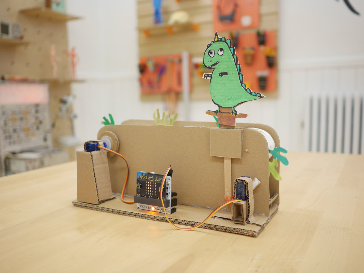 Dinosaur game demonstration built with Spiker:bit