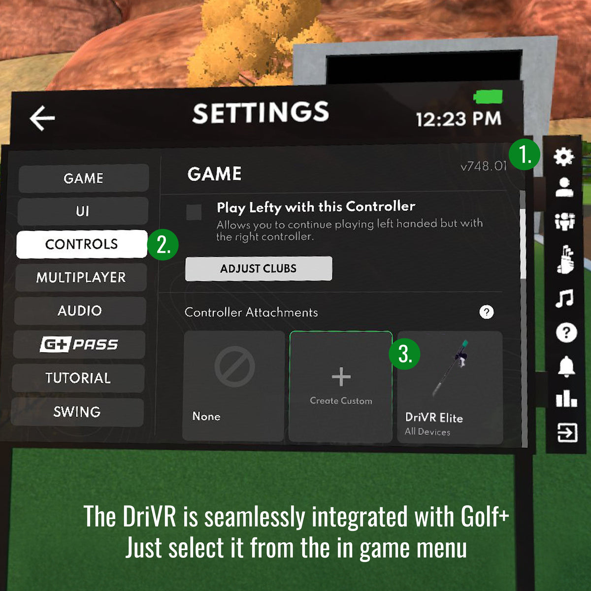 DeadEyeVR DriVR Elite Mini VR Golf Handle