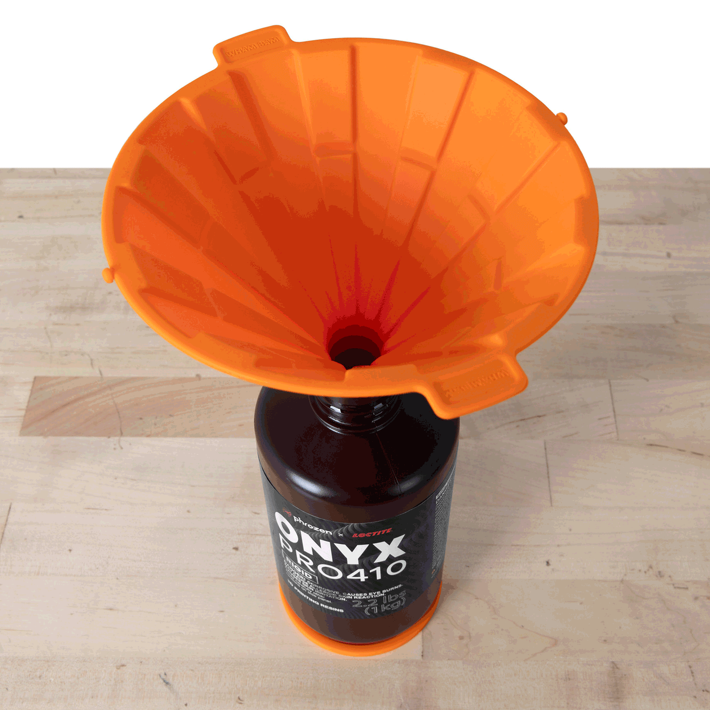 ULTIM8 FUN funnel on an example resin bottle; bottle not included