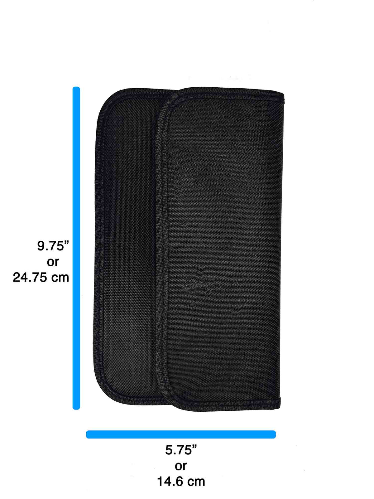 Mic-Lock Pro Max bag dimension diagram showing 9.75 by 5.75 inches