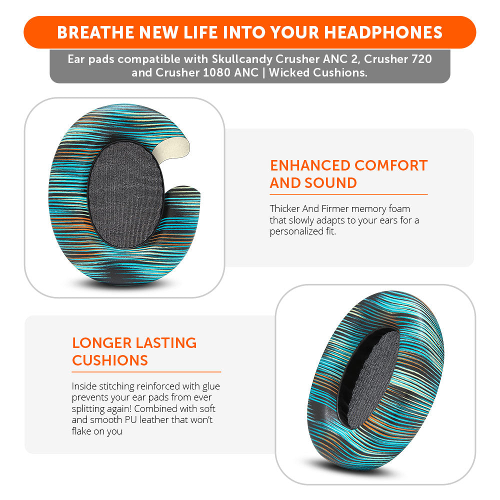 Wicked Cushions Skullcandy Crusher ANC 2, Crusher 720 and Crusher 1080 ANC Earpads - WC PadZ Crusher ANC 2