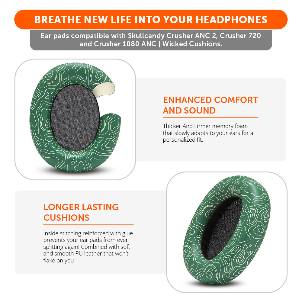 Wicked Cushions Skullcandy Crusher ANC 2, Crusher 720 and Crusher 1080 ANC Earpads - WC PadZ Crusher ANC 2
