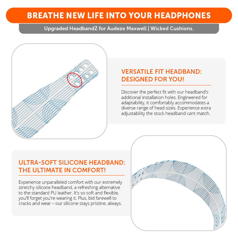 Wicked Cushions Silicone Headband for Audeze Maxwell 1, 2 and 2 ANC - WC HeadbandZ