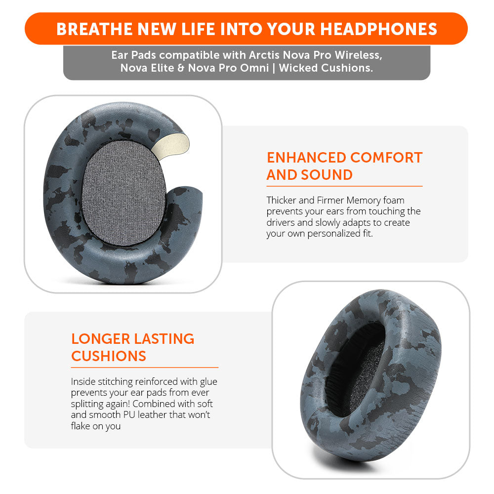 Wicked Cushions Arctis Nova Pro Wireless, Nova Elite & Nova Pro Omni Earpads - WC PadZ Nova Pro Wireless