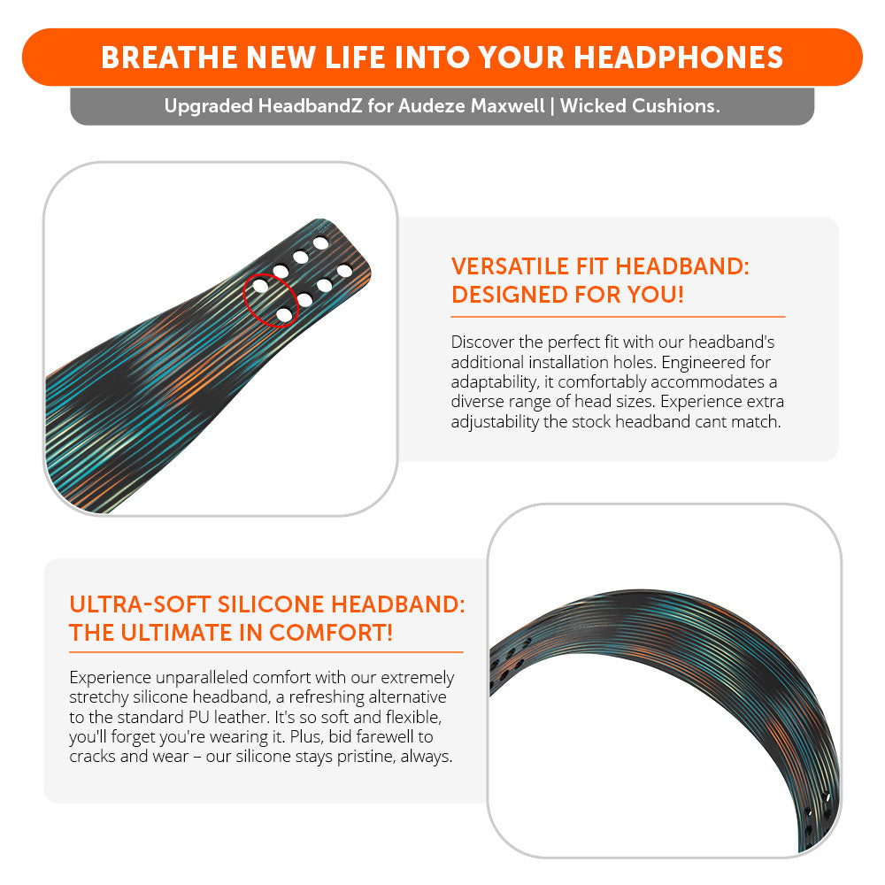 Wicked Cushions Silicone Headband for Audeze Maxwell 1, 2 and 2 ANC - WC HeadbandZ