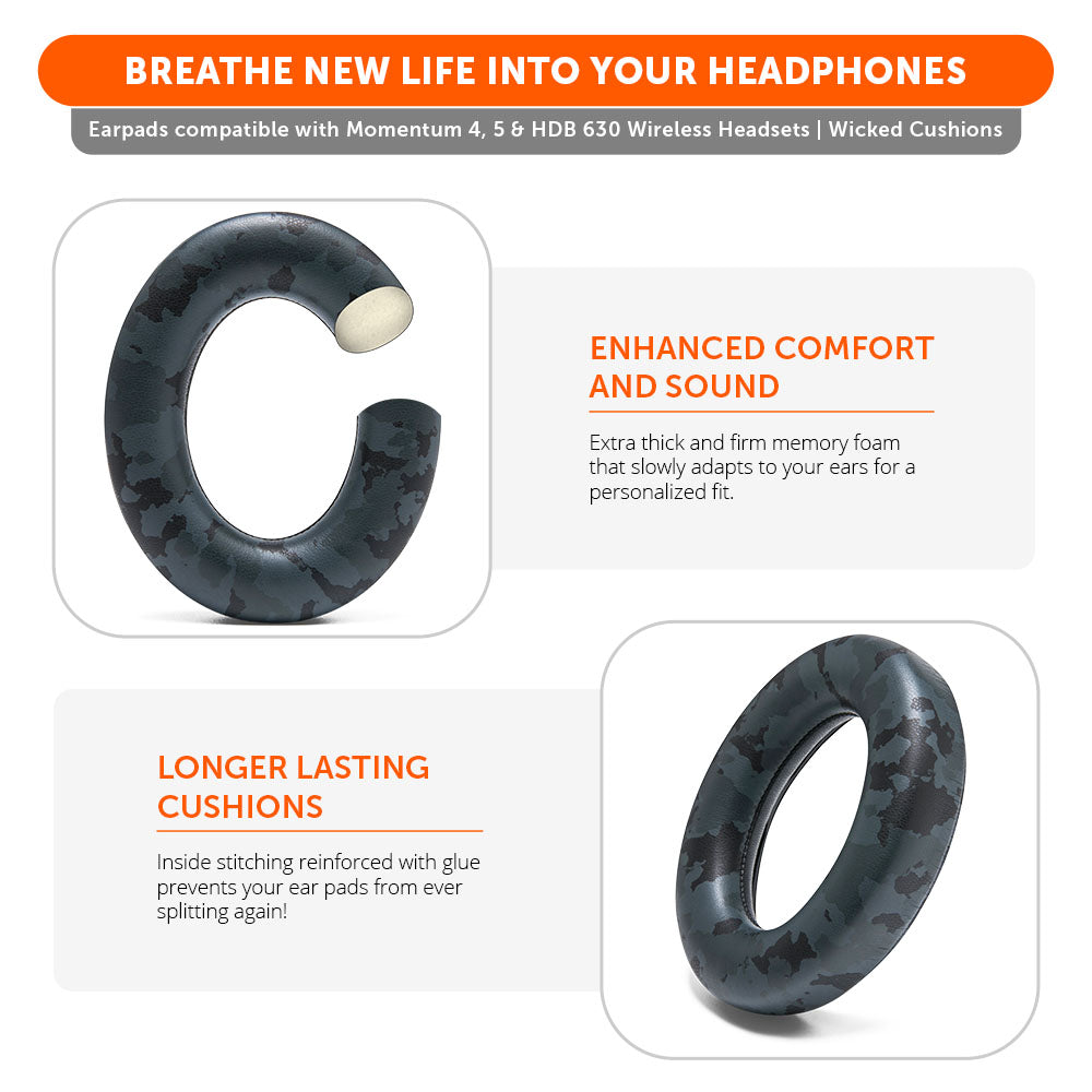 Wicked Cushions Sennheiser Momentum 4, 5 & HDB 630 Earpads - WC PadZ Momentum 4, 5 & HDB 630