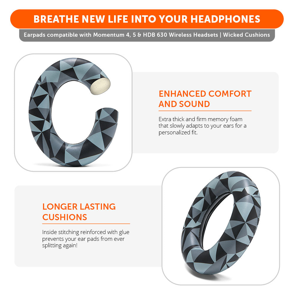 Wicked Cushions Sennheiser Momentum 4, 5 & HDB 630 Earpads - WC PadZ Momentum 4, 5 & HDB 630