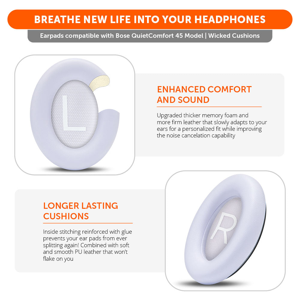 Wicked Cushions Bose QC45 Replacement Ear Pads