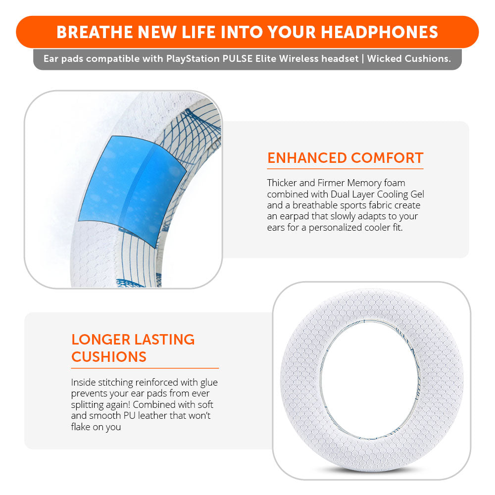 Wicked Cushions PlayStation Pulse Elite Cooling Gel Earpads - WC FreeZe Pulse Elite