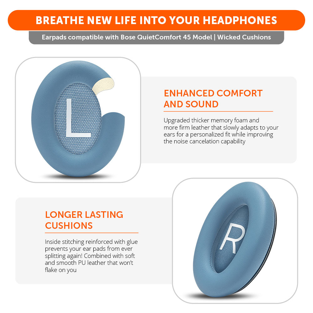 Wicked Cushions Bose QC45 Replacement Ear Pads