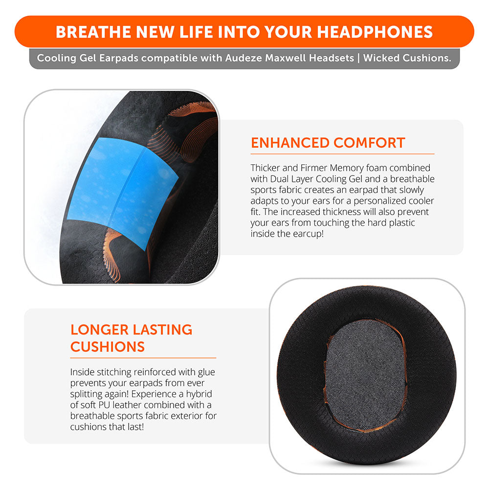 Wicked Cushions Audeze Maxwell Earpads - WC FreeZe Cooling Gel