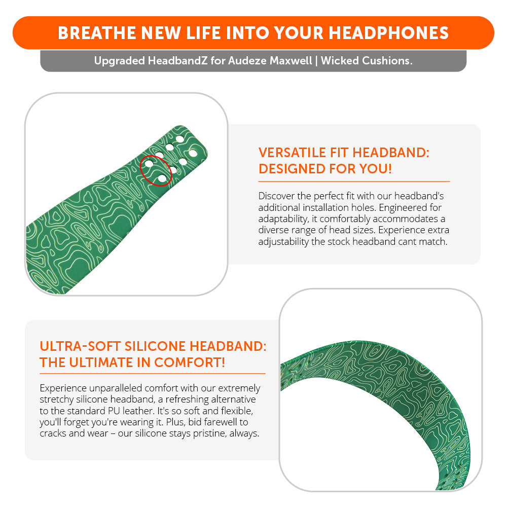 Wicked Cushions Silicone Headband for Audeze Maxwell 1, 2 and 2 ANC - WC HeadbandZ