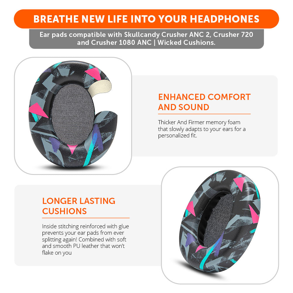 Wicked Cushions Skullcandy Crusher ANC 2, Crusher 720 and Crusher 1080 ANC Earpads - WC PadZ Crusher ANC 2