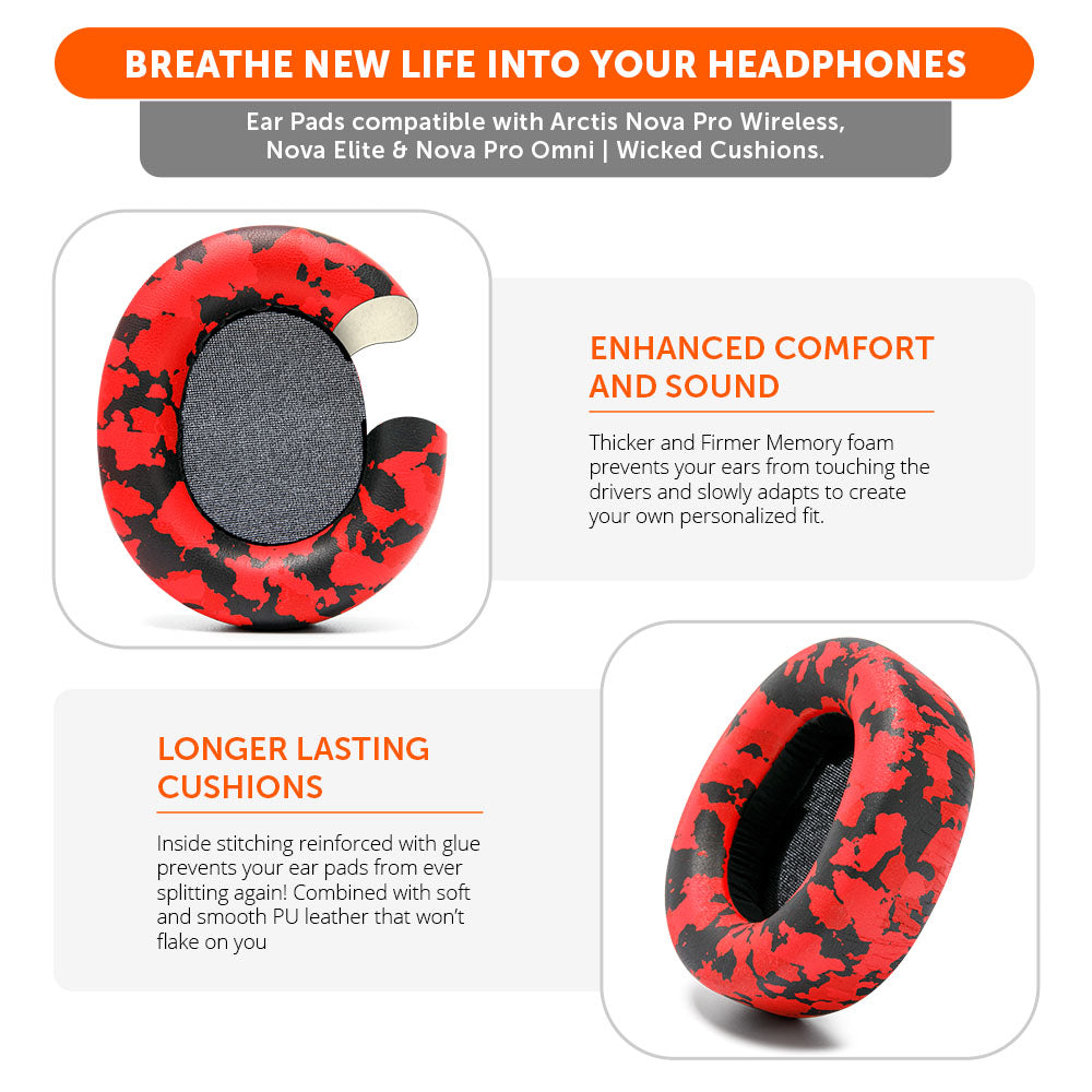 Wicked Cushions Arctis Nova Pro Wireless, Nova Elite & Nova Pro Omni Earpads - WC PadZ Nova Pro Wireless
