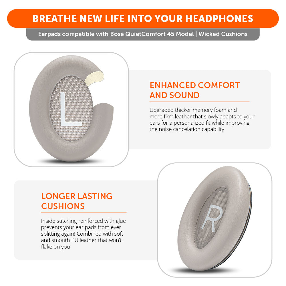 Wicked Cushions Bose QC45 Replacement Ear Pads