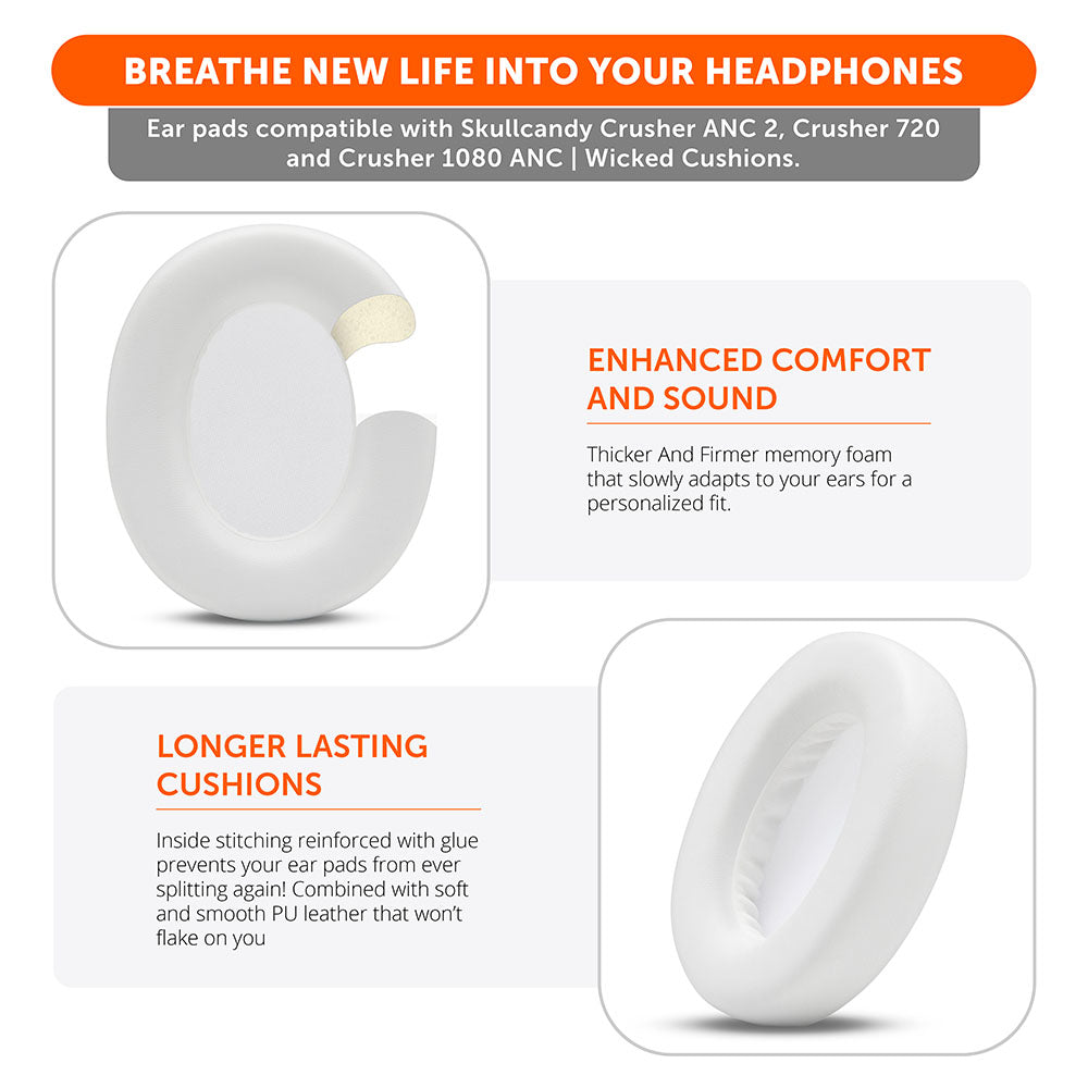 Wicked Cushions Skullcandy Crusher ANC 2, Crusher 720 and Crusher 1080 ANC Earpads - WC PadZ Crusher ANC 2