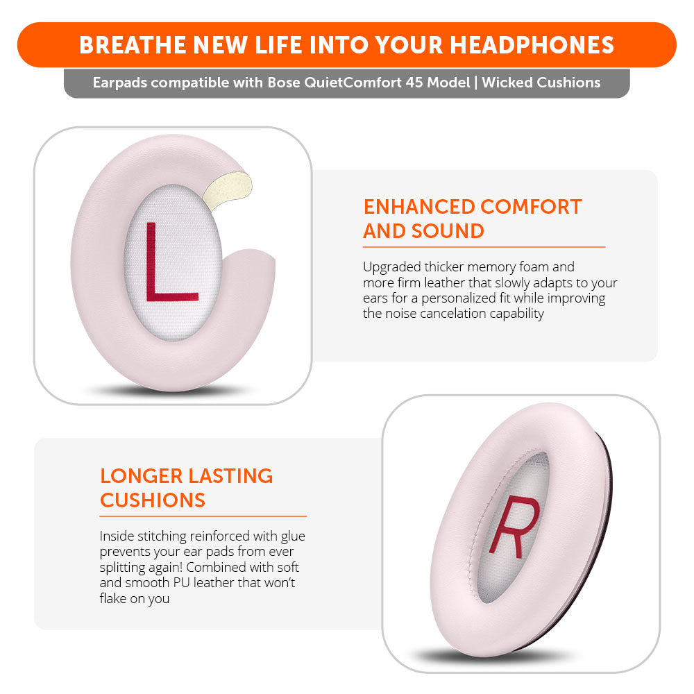 Wicked Cushions Bose QC45 Replacement Ear Pads