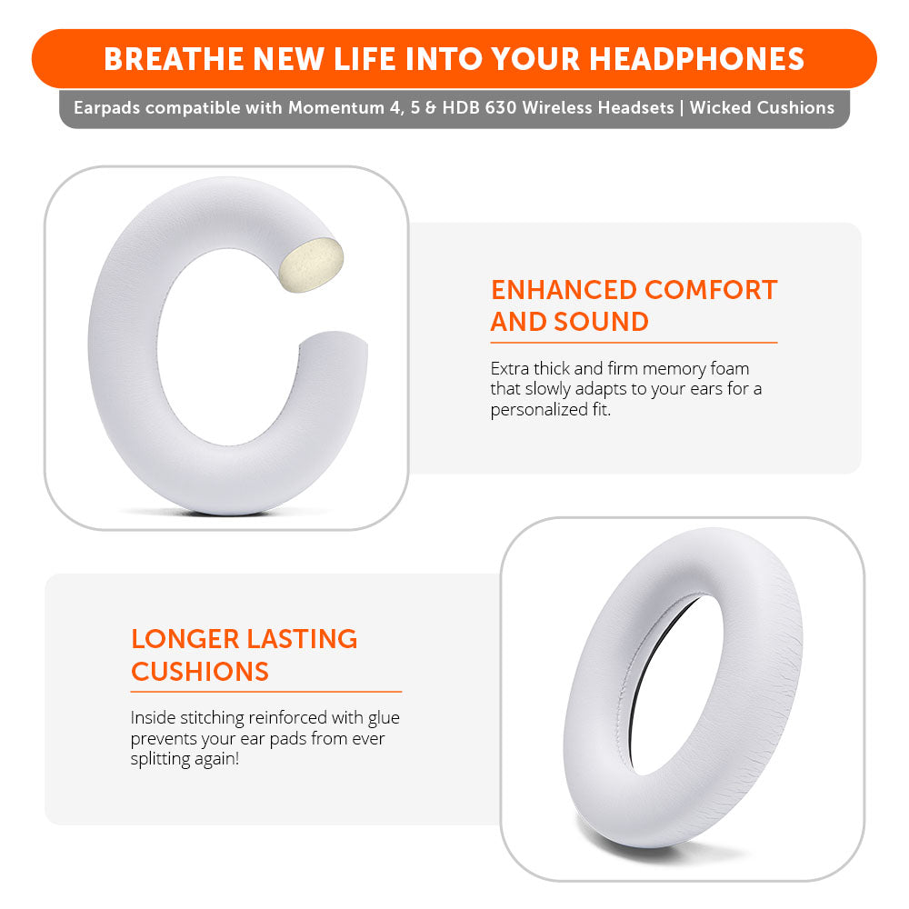 Wicked Cushions Sennheiser Momentum 4, 5 & HDB 630 Earpads - WC PadZ Momentum 4, 5 & HDB 630