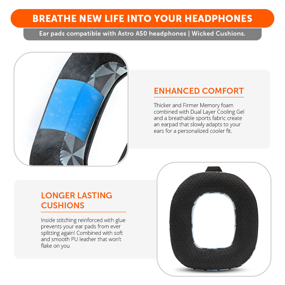 Wicked Cushions Astro A50 Gen 4, Gen 5 and A50X Earpads - WC FreeZe Cooling Gel