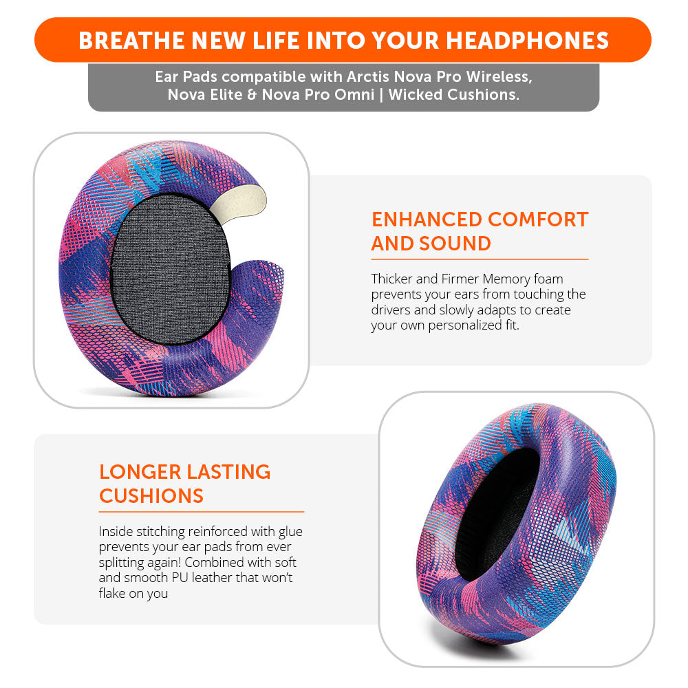 Wicked Cushions Arctis Nova Pro Wireless, Nova Elite & Nova Pro Omni Earpads - WC PadZ Nova Pro Wireless
