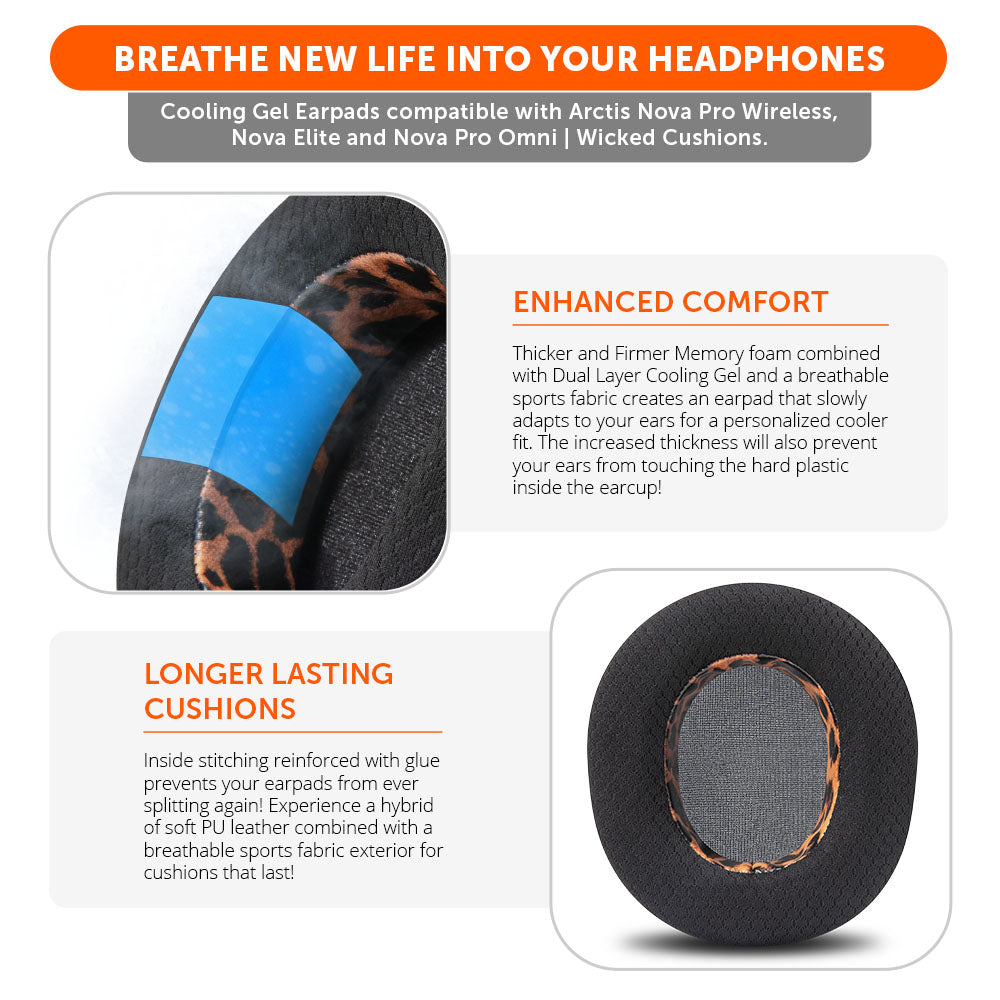 Wicked Cushions Arctis Nova Pro Wireless, Nova Elite & Nova Pro Omni Earpads - WC FreeZe Cooling Gel