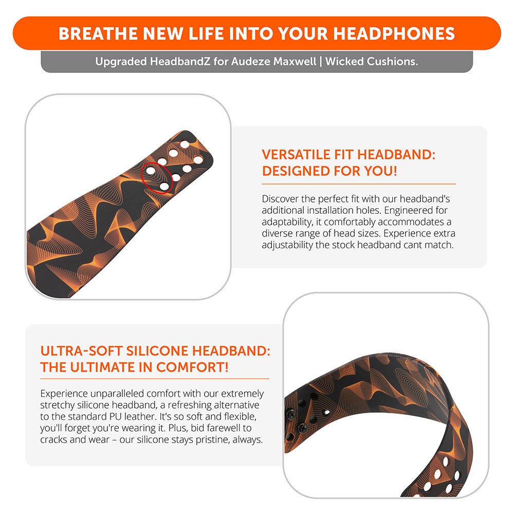 Wicked Cushions Silicone Headband for Audeze Maxwell 1, 2 and 2 ANC - WC HeadbandZ