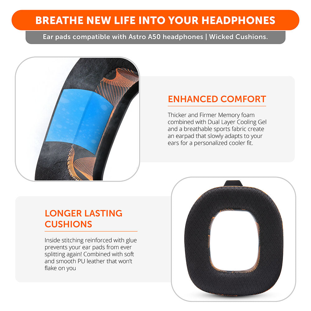 Wicked Cushions Astro A50 Gen 4, Gen 5 and A50X Earpads - WC FreeZe Cooling Gel