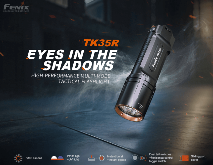 Fenix TK35R Rechargeable Flashlight — UV or Red Light