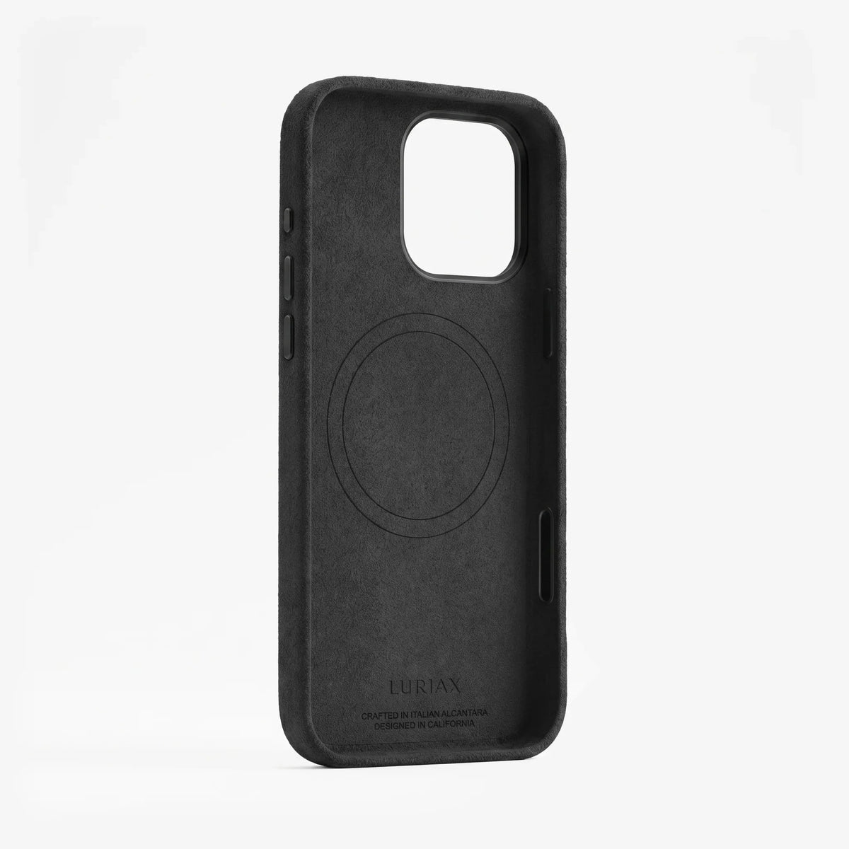 Luriax Modern iPhone 16 Case — Black Caviar — interior and camera opening