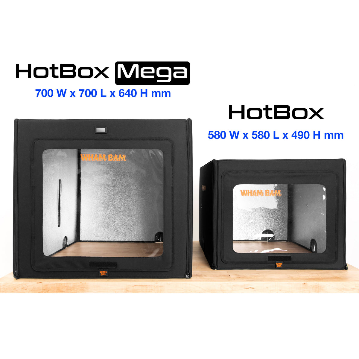 HotBox and larger HotBox Mega comparison; Mega not included
