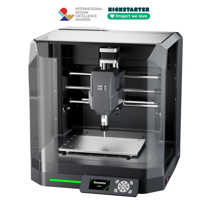 Genmitsu Cubiko enclosed desktop CNC router, front three-quarter view