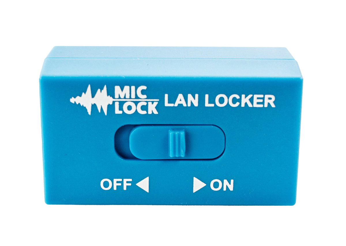 Mic-Lock LAN Locker on-off switch close-up