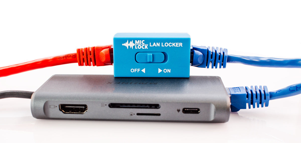 Mic-Lock LAN Locker connected to USB-C Ethernet hub