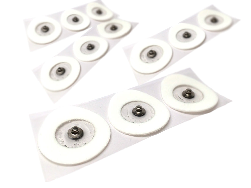 Large disposable muscle electrode patches with snap connectors