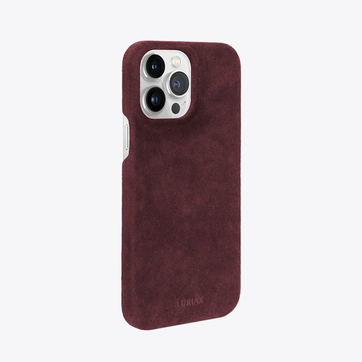 Luriax Minimal iPhone 14 Case — Bordeaux — rear view and camera opening