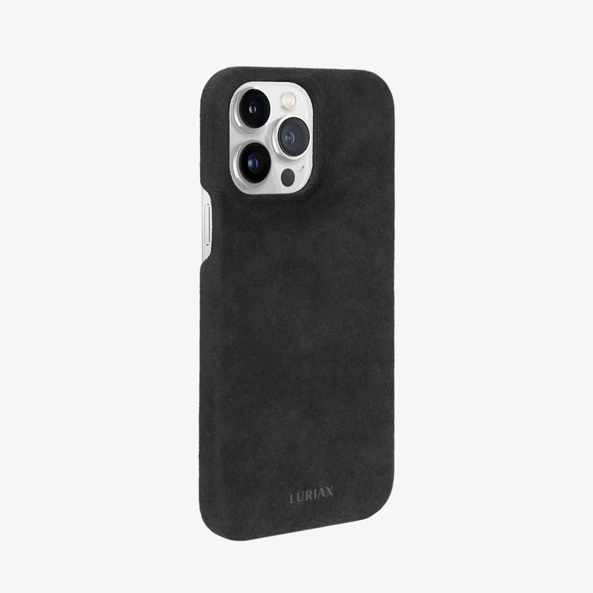 Luriax Minimal iPhone 14 Case — Black Caviar — rear view and camera opening