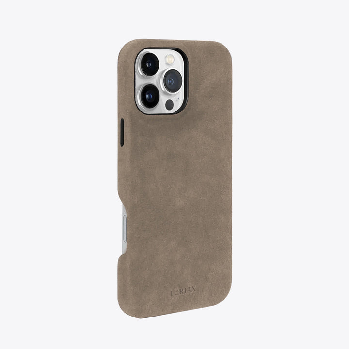 Luriax Signature Handcrafted Case iPhone 16 — Malibu Beige — rear view and camera opening