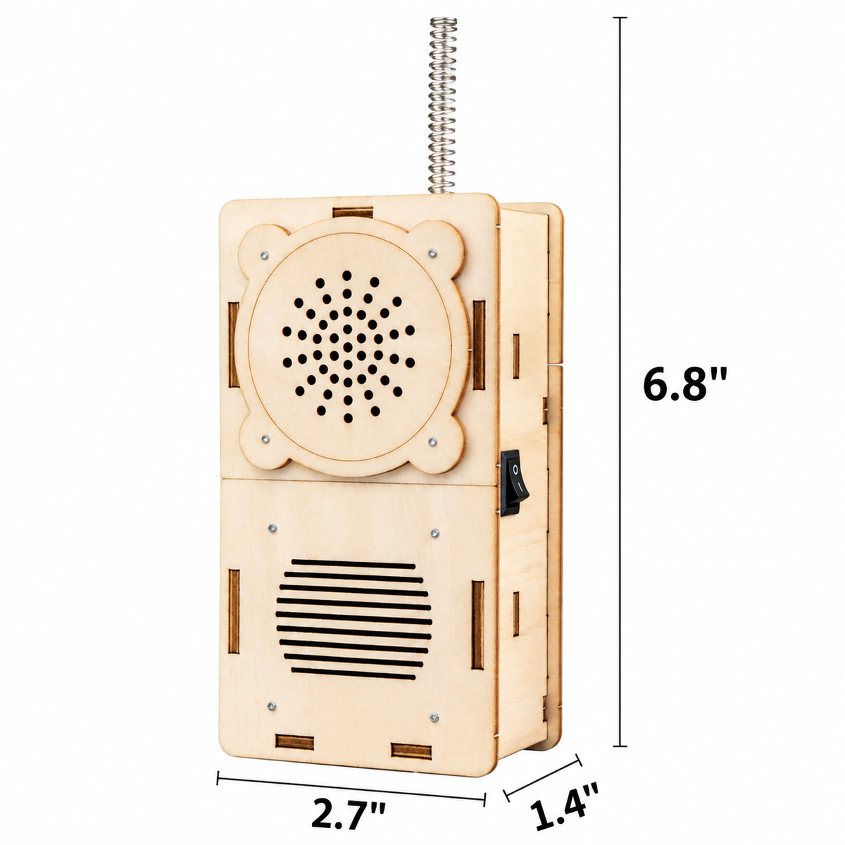 Kitsville Walkie-Talkie Electronics Kit – Set of 2 — dimension diagram