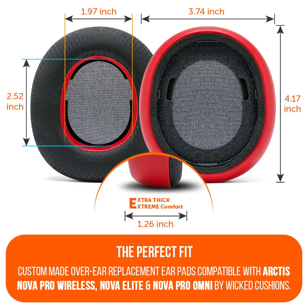 Wicked Cushions Arctis Nova Pro Wireless, Nova Elite & Nova Pro Omni Earpads - WC FreeZe Cooling Gel