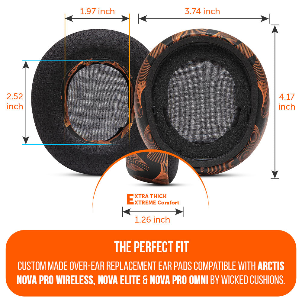 Wicked Cushions Arctis Nova Pro Wireless, Nova Elite & Nova Pro Omni Earpads - WC FreeZe Cooling Gel