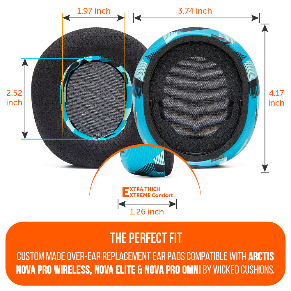 Wicked Cushions Arctis Nova Pro Wireless, Nova Elite & Nova Pro Omni Earpads - WC FreeZe Cooling Gel